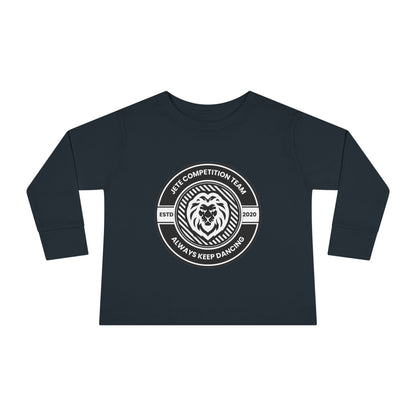 "Jeté Competition Team – Always Keep Dancing" Toddler Dance T-Shirt – Collegiate-Inspired Emblem Graphic Long Sleeve Tee for Kids
