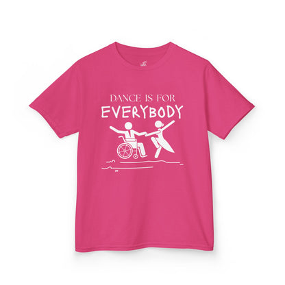 “Dance Is for Everybody” Youth Short Sleeve Tee – Inclusive Dance T-Shirt for Kids & Teens, Personalized with Name or Studio