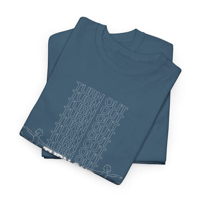 "Turn Out" Ballerina Graphic Unisex Heavy Cotton Tee – Ballet Dance T-Shirt for Dancers & Dance Enthusiasts