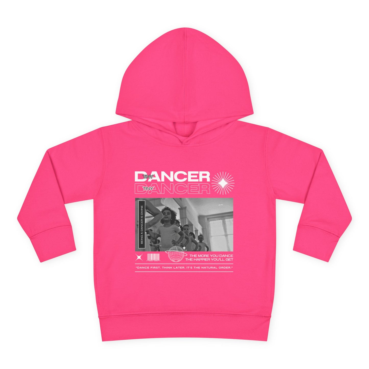 “Tiny Dancer” Toddler Pullover Hoodie – Streetwear-Inspired Ballet Class Graphic Sweatshirt for Kids