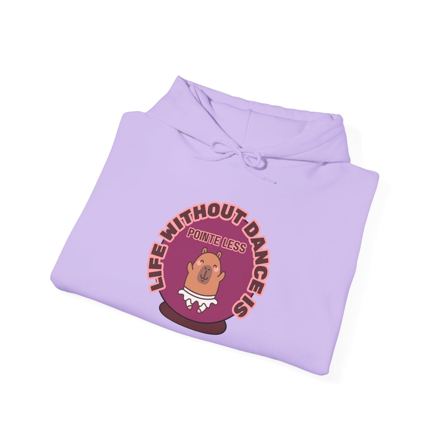 “Life Without Dance is Pointeless" Unisex Heavy Blend Hooded Sweatshirt – Cute Capybara Graphic Hoodie for Adults and Teens