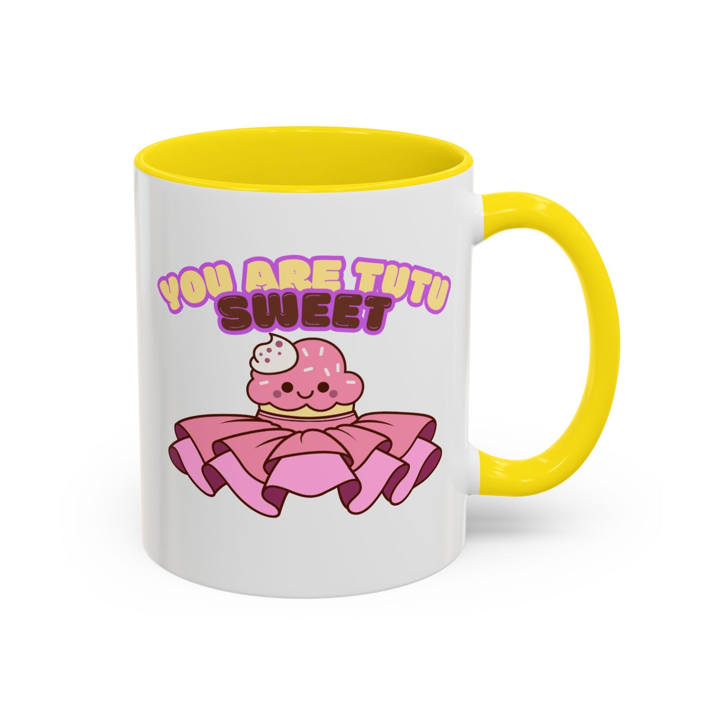 "You Are Tutu Sweet" Accent Coffee Mug – Cute Ballet Pun with Kawaii Ceramic Mug for Dancers and Dance Lovers