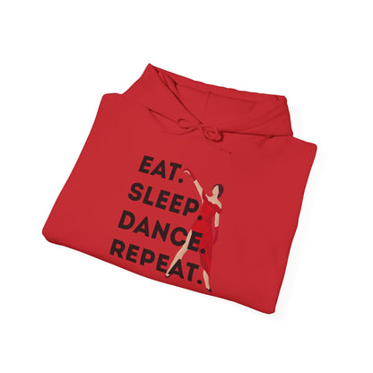 "Eat Sleep Dance Repeat" Unisex Dance Hoodie – Bold Graphic Sweatshirt for Dancers