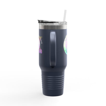 "Boogie, Hustle, Groove - Dancing" 40oz Insulated Travel Mug – Disco Dance Theme Stainless Steel Tumbler with Lid & Straw | Jeté Dance Shop