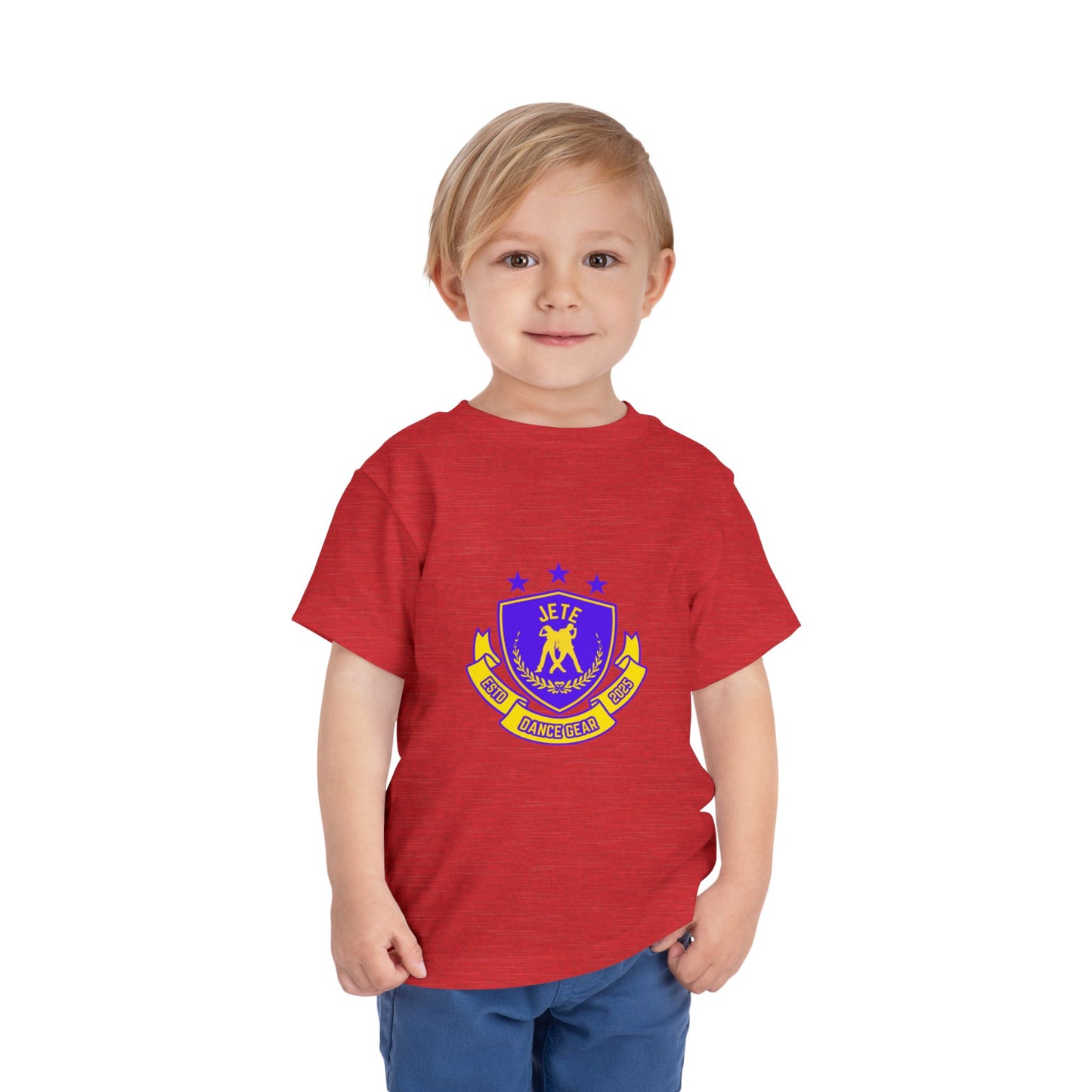 "Jeté Dance Gear" Toddler Dance T-Shirt – Collegiate-Inspired Dancer Graphic Short Sleeve Tee for Kids