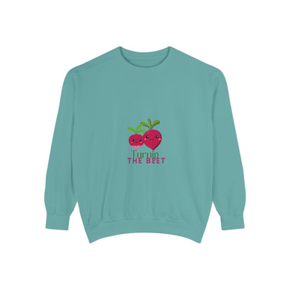"Turnip the Beet" Unisex Lightweight Crewneck Sweatshirt – Fun Dance Pun Pullover with Cute Pepper Graphic for Dancers & Music Fans