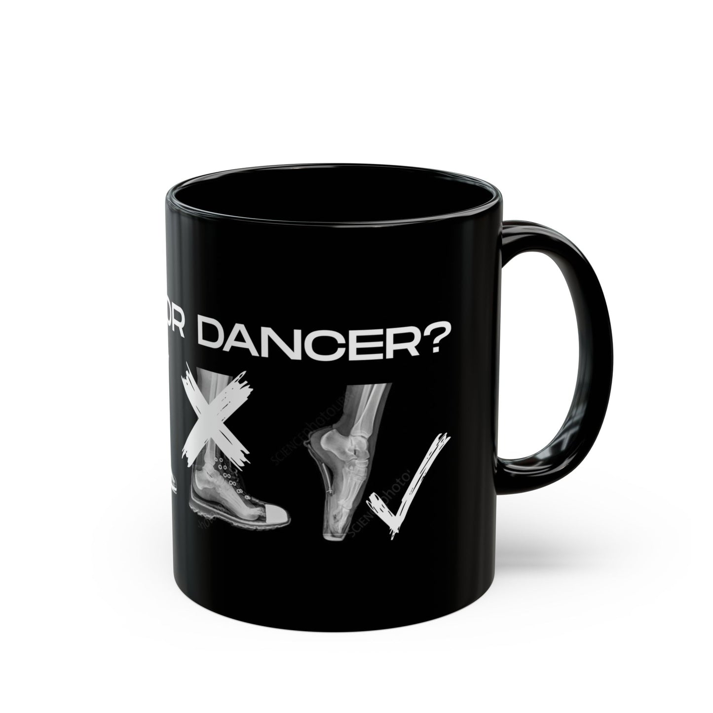 "Human or Dancer" Accent Coffee Mug – Dance-Themed Mug with Cute X-Ray Foot Design for Dancers, Ballet Teachers, and Dance Lovers