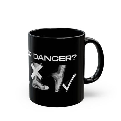 "Human or Dancer" Accent Coffee Mug – Dance-Themed Mug with Cute X-Ray Foot Design for Dancers, Ballet Teachers, and Dance Lovers