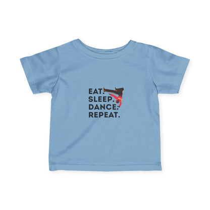 "Eat, Sleep, Dance, Repeat" Infant Fine Jersey Tee – Bold B-Boy Baby Dance T-Shirt for Hip-Hop Loving Little Movers