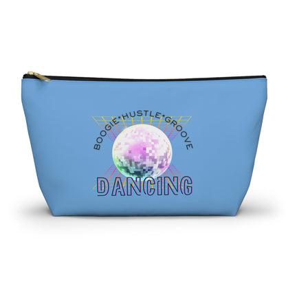 "Boogie, Hustle, Groove - Dancing" Retro Dance-Inspired Makeup Bag | Funky Bold Accessory Pouch for Dancers