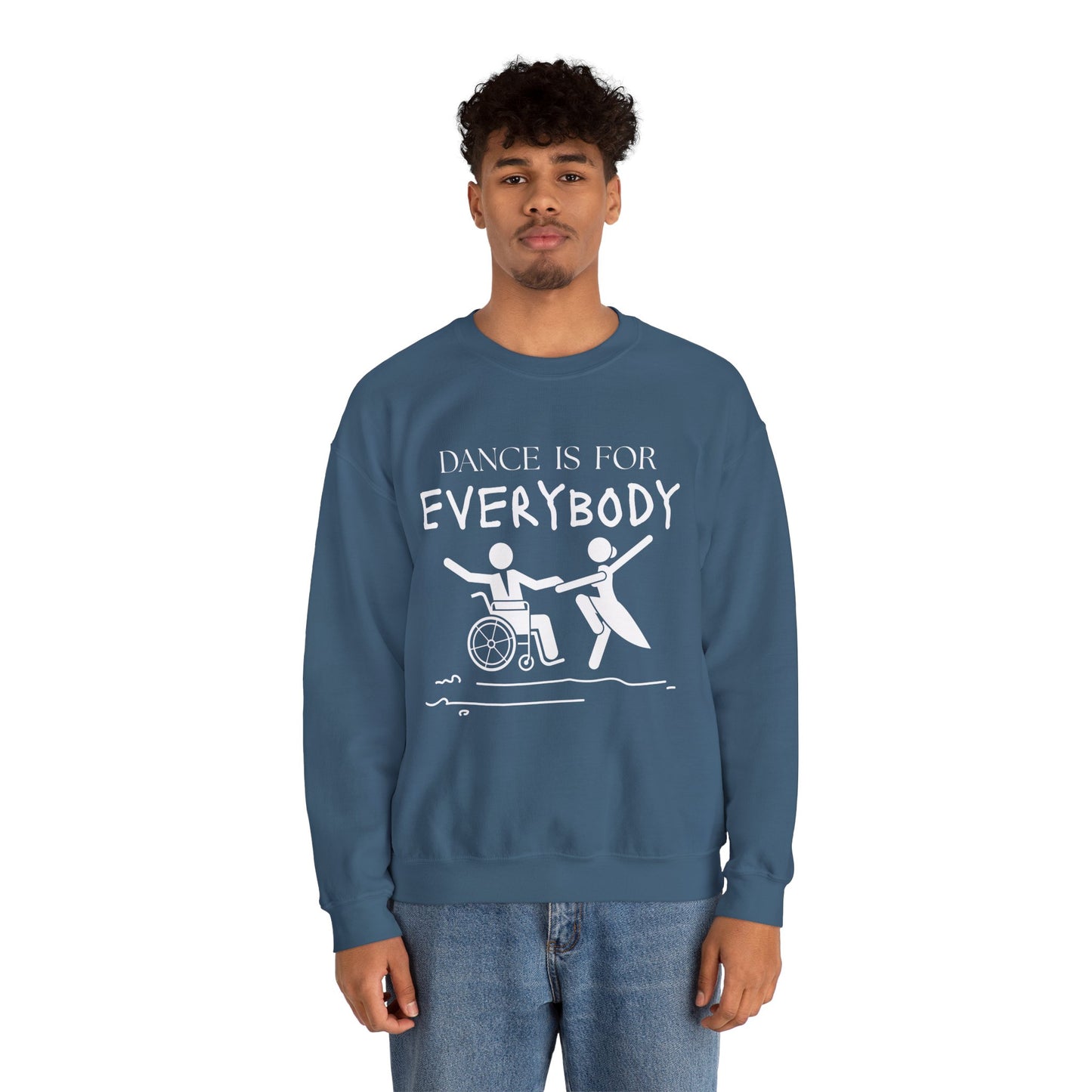 “Dance Is for Everybody” Inclusive Dance Sweatshirt – Unisex Heavy Blend Crewneck with Optional Name or Studio Personalization