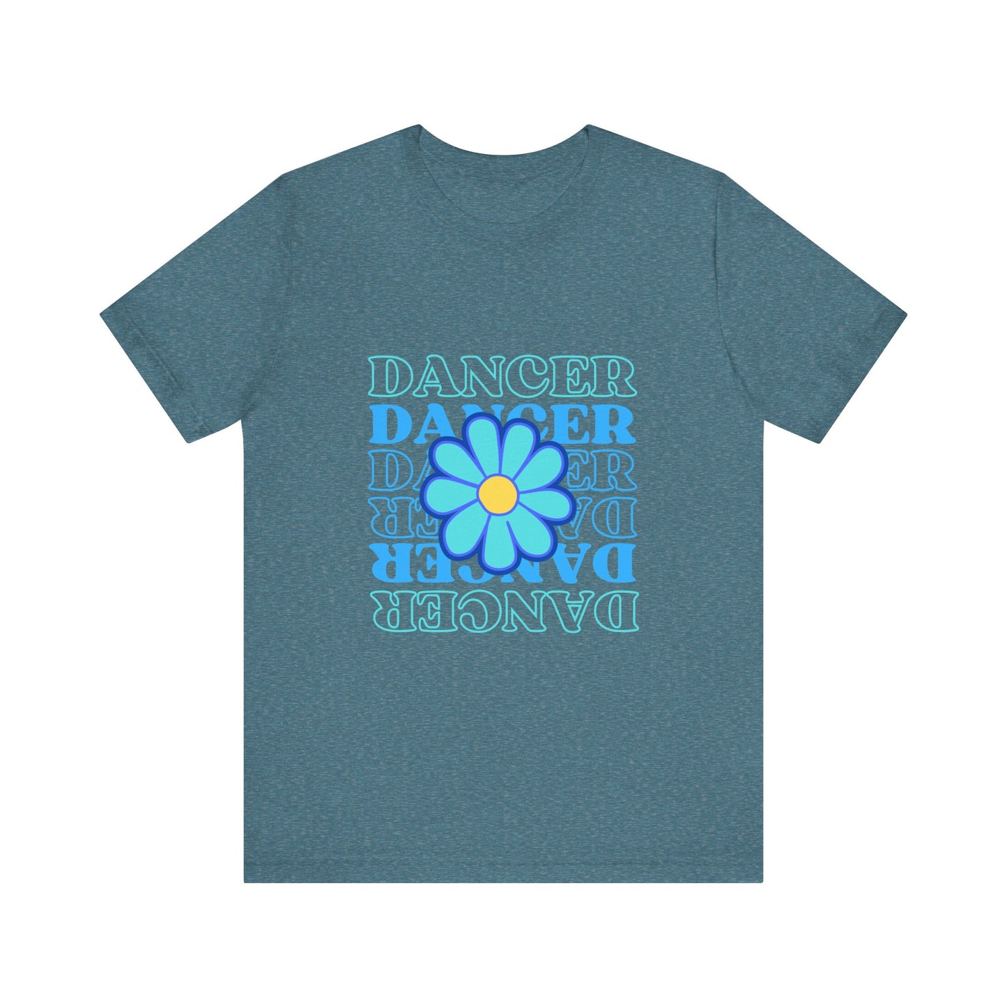 "Dancer" Unisex Jersey Short Sleeve T-Shirt – Floral Text Graphic Dance Tee – Soft Lightweight Ballet & Studio Style Shirt