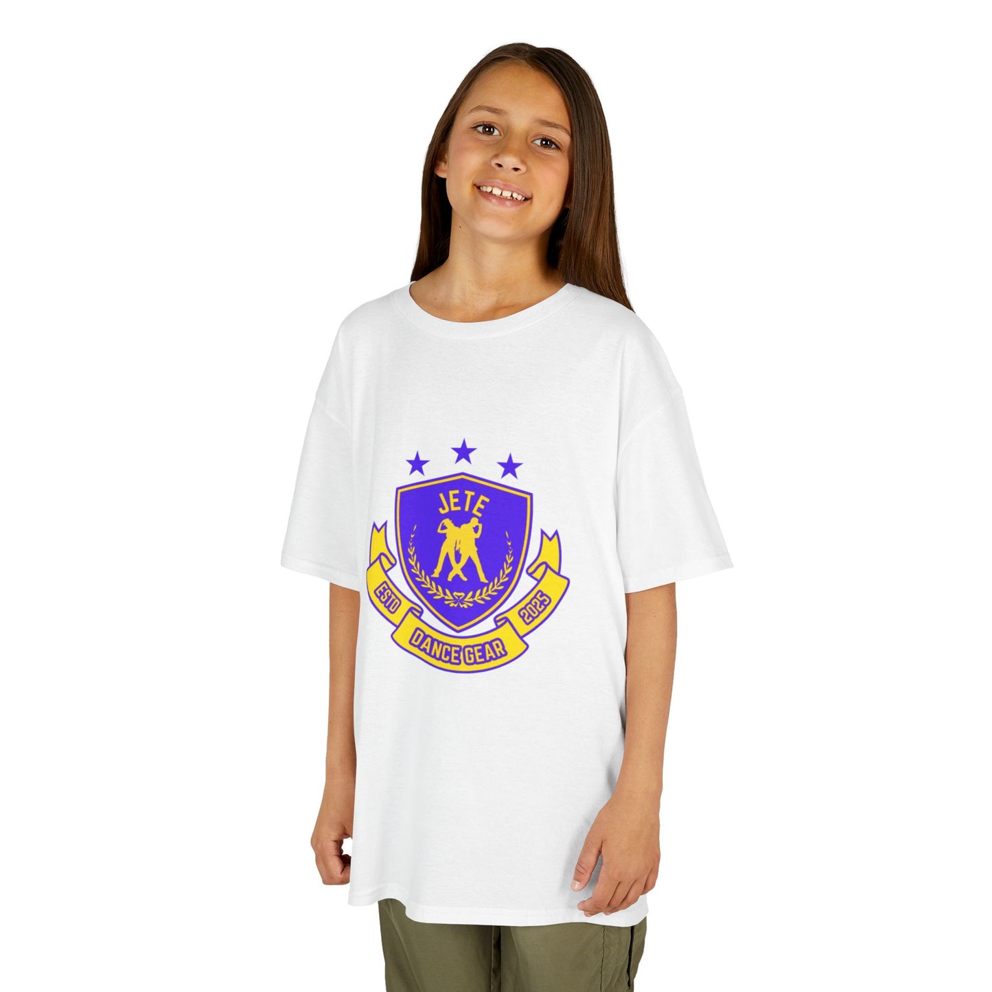 "Jeté Dance Gear" Youth Short Sleeve Tee – Collegiate-Inspired Dancer Graphic Shirt for Kids