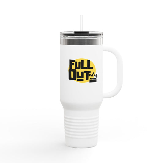 "Full Out" 40oz Insulated Travel Mug – Bold Streetwear Dance Tumbler for Dancers on the Go