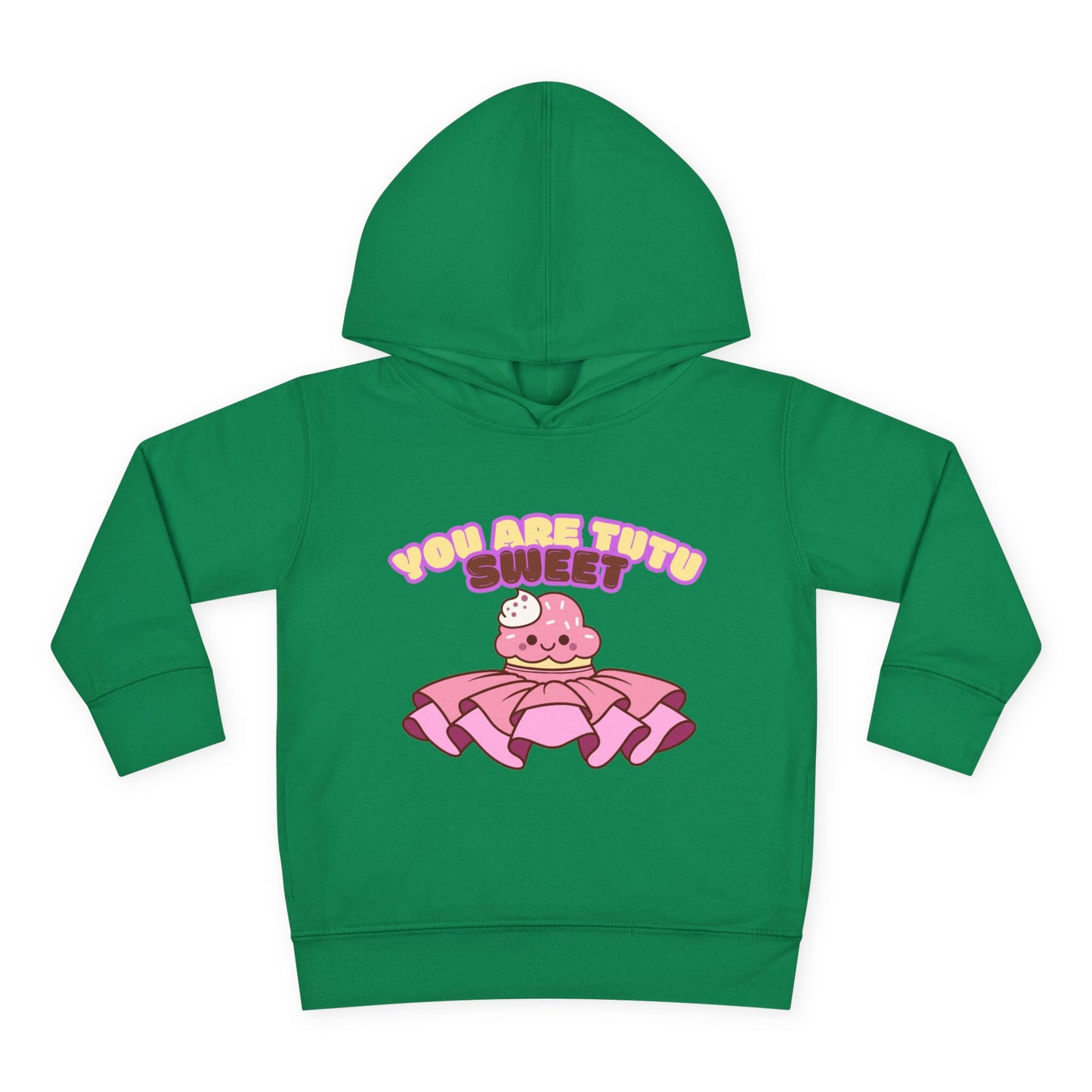 "You Are Tutu Sweet" Toddler Pullover Hoodie – Kawaii Cupcake in Tutu Dance Graphic Fleece Sweatshirt for Kids