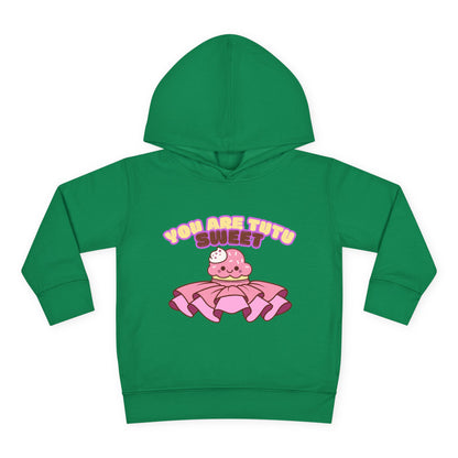 "You Are Tutu Sweet" Toddler Pullover Hoodie – Kawaii Cupcake in Tutu Dance Graphic Fleece Sweatshirt for Kids