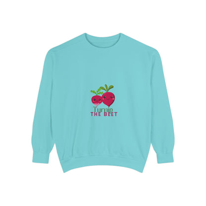 "Turnip the Beet" Unisex Lightweight Crewneck Sweatshirt – Fun Dance Pun Pullover with Cute Pepper Graphic for Dancers & Music Fans