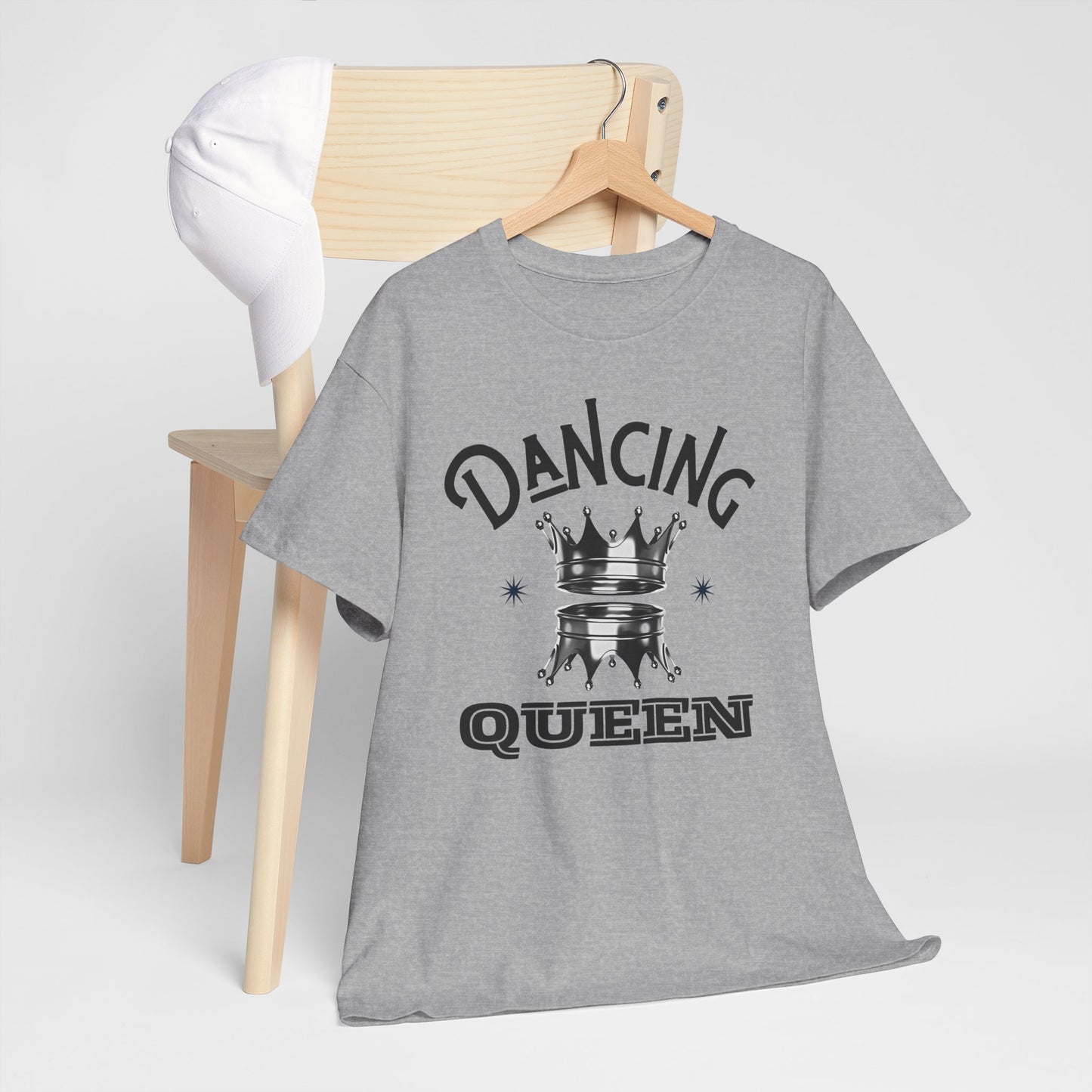 “Dancing Queen" Unisex Heavy Cotton T-Shirt with Crown Graphic – Dance-Inspired Graphic Tee for Adults & Kids