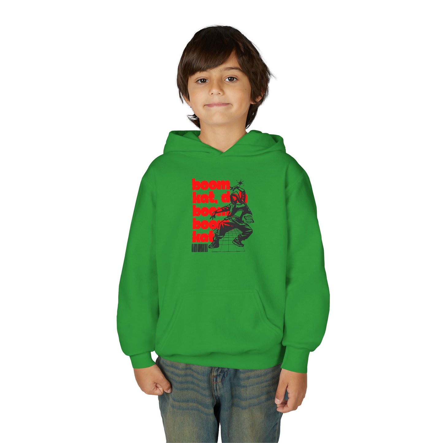 “Boom Kat” Bold Streetwear-Inspired Dance Graphic | Unisex Youth Hoodie – Hip-Hop & Jazz Dance Hoodie for Kids & Young Performers