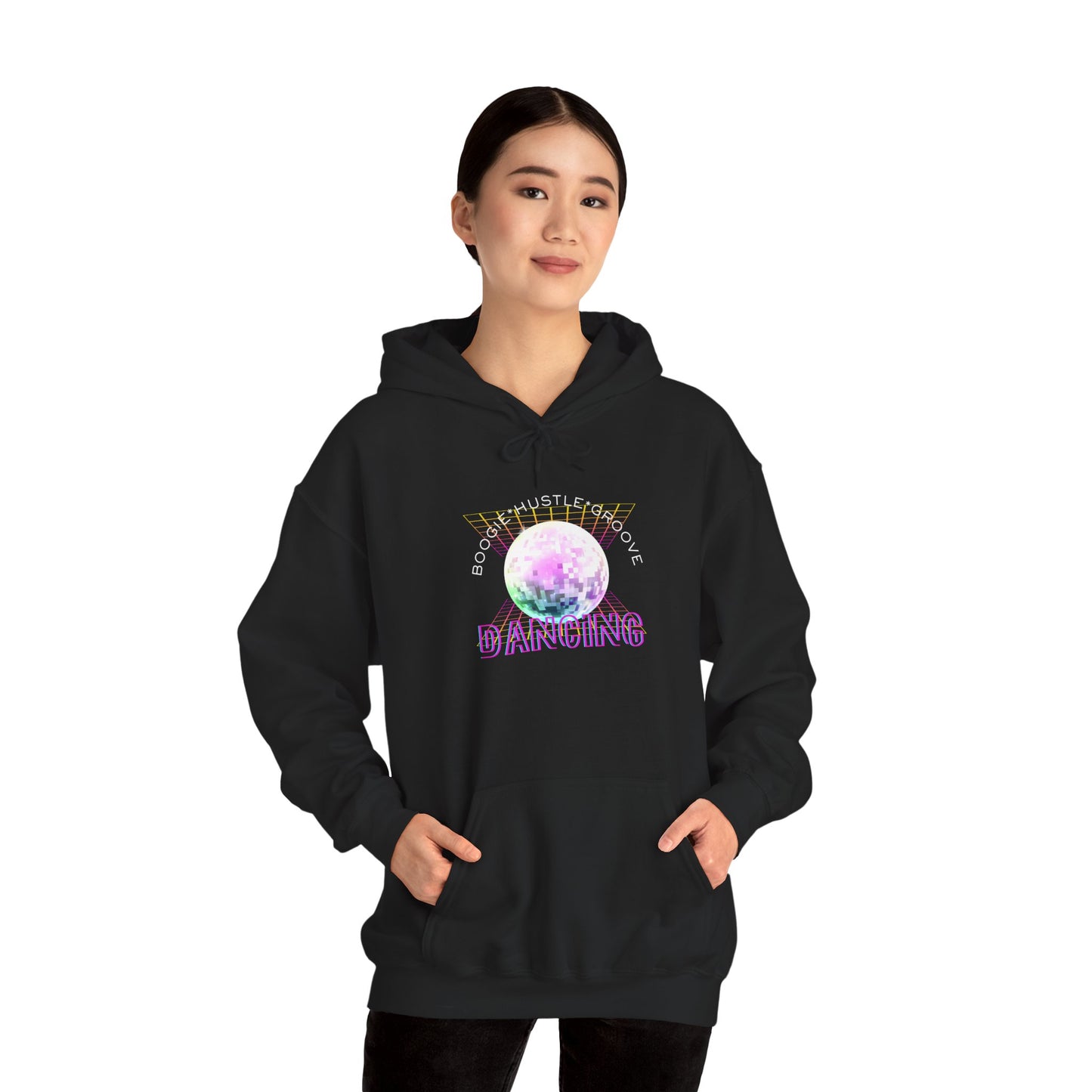 "Boogie, Hustle, Groove - Dancing" Streetwear Dance Graphic – Unisex Heavy Blend™ Hooded Sweatshirt