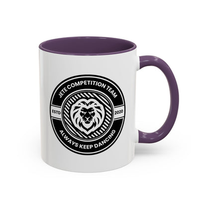 "Jeté Competition Team – Always Keep Dancing" Accent Coffee Mug – Collegiate Style Ceramic Mug for Dancers and Studio Teams