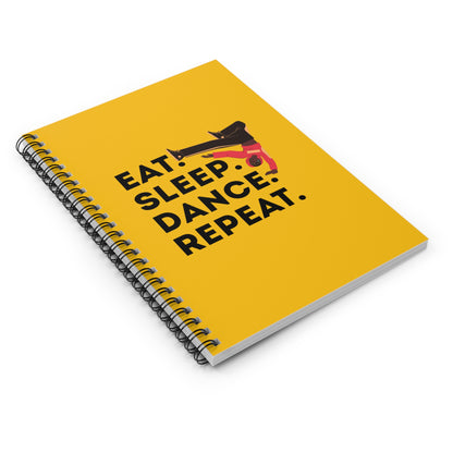 "Eat, Sleep, Dance, Repeat" Spiral Notebook – Bold B-Boy Dance Journal for Breakdancers, Hip Hop Dancers & Street Style Lovers
