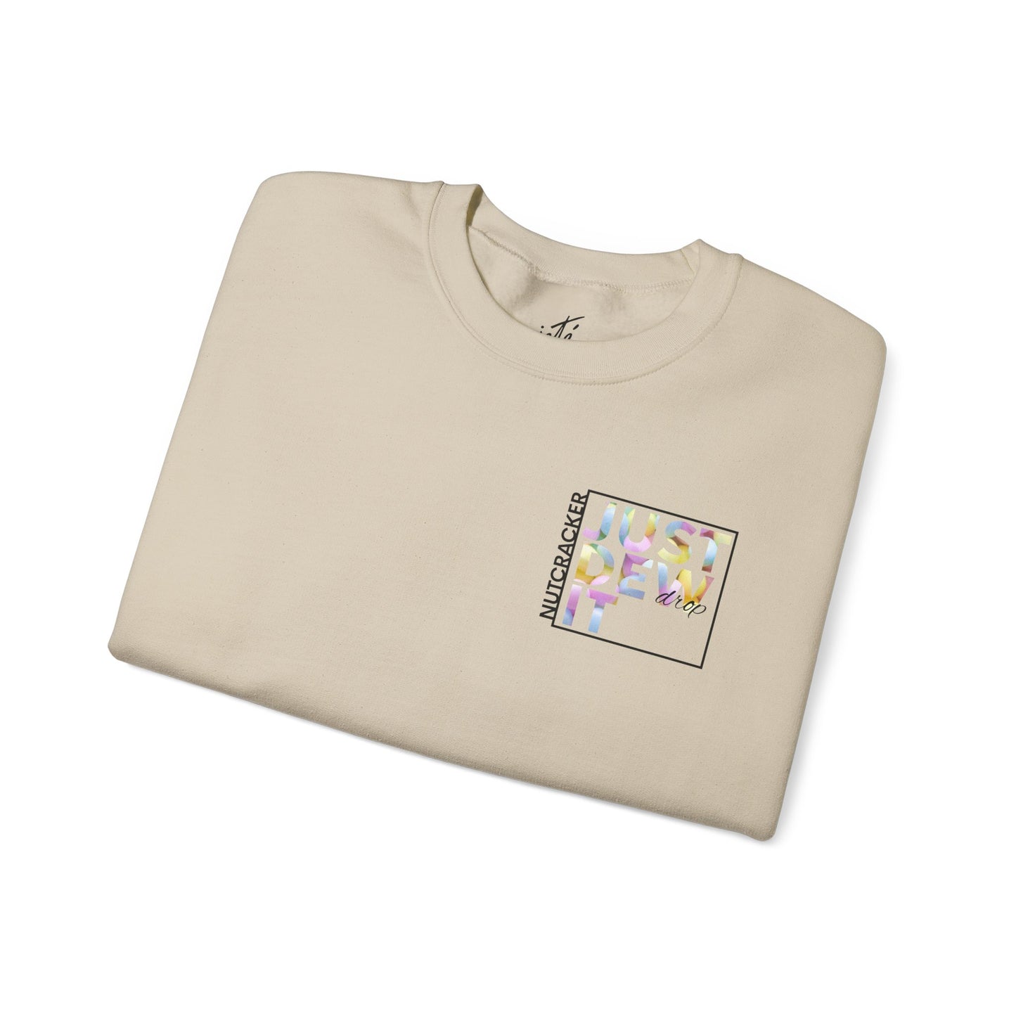 “Just Dew Drop It” Back Print ADULT Sweatshirt + “Nutcracker 2025” Front – Unisex Heavy Blend Crewneck | Ballet Dewdrop Fairy Holiday Dance Apparel