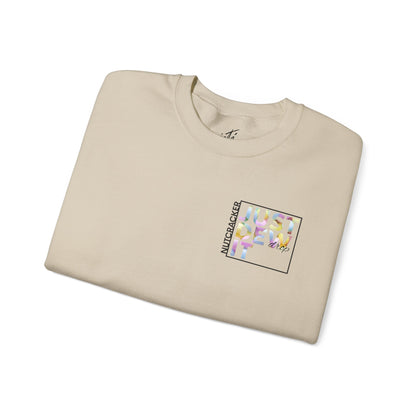 “Just Dew Drop It” Back Print ADULT Sweatshirt + “Nutcracker 2025” Front – Unisex Heavy Blend Crewneck | Ballet Dewdrop Fairy Holiday Dance Apparel