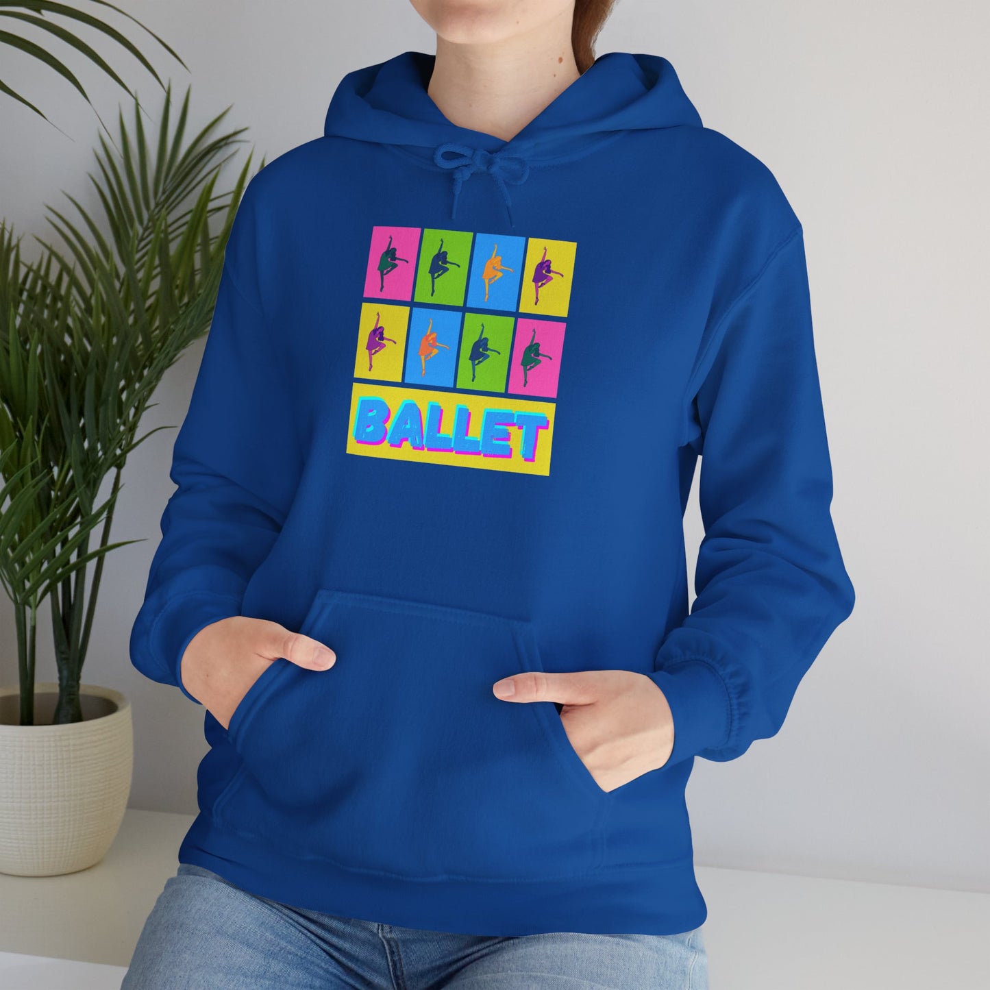 “Ballet” Pop Art Inspired Design with Ballet Dancer Graphics | Streetwear Ballet Hoodie for Dance Lovers - Unisex Heavy Blend™ Hooded Sweatshirt