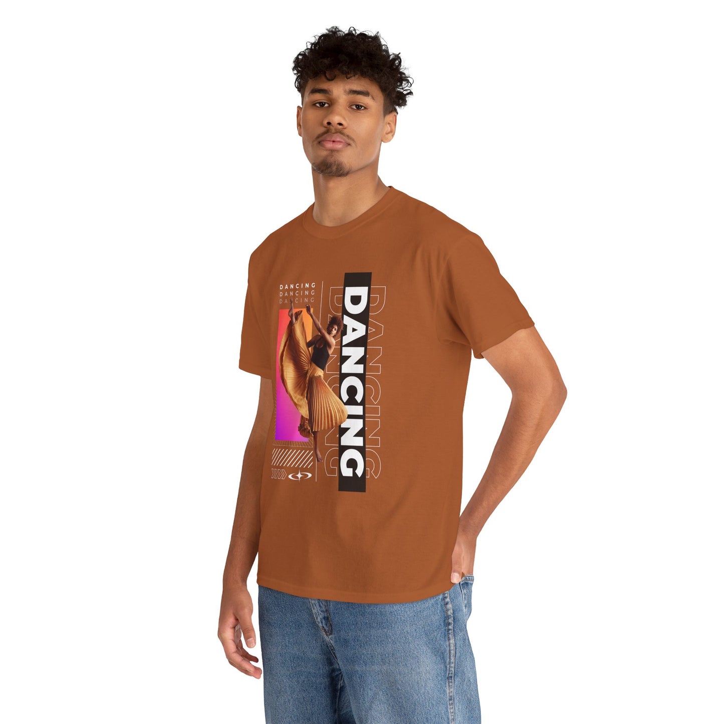 “Dancing” Streetwear-Inspired Female Dancer Unisex Heavy Cotton Tee – Urban Dance Graphic T-Shirt for Performers and Dance Lovers