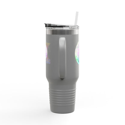 "Boogie, Hustle, Groove - Dancing" 40oz Insulated Travel Mug – Disco Dance Theme Stainless Steel Tumbler with Lid & Straw | Jeté Dance Shop