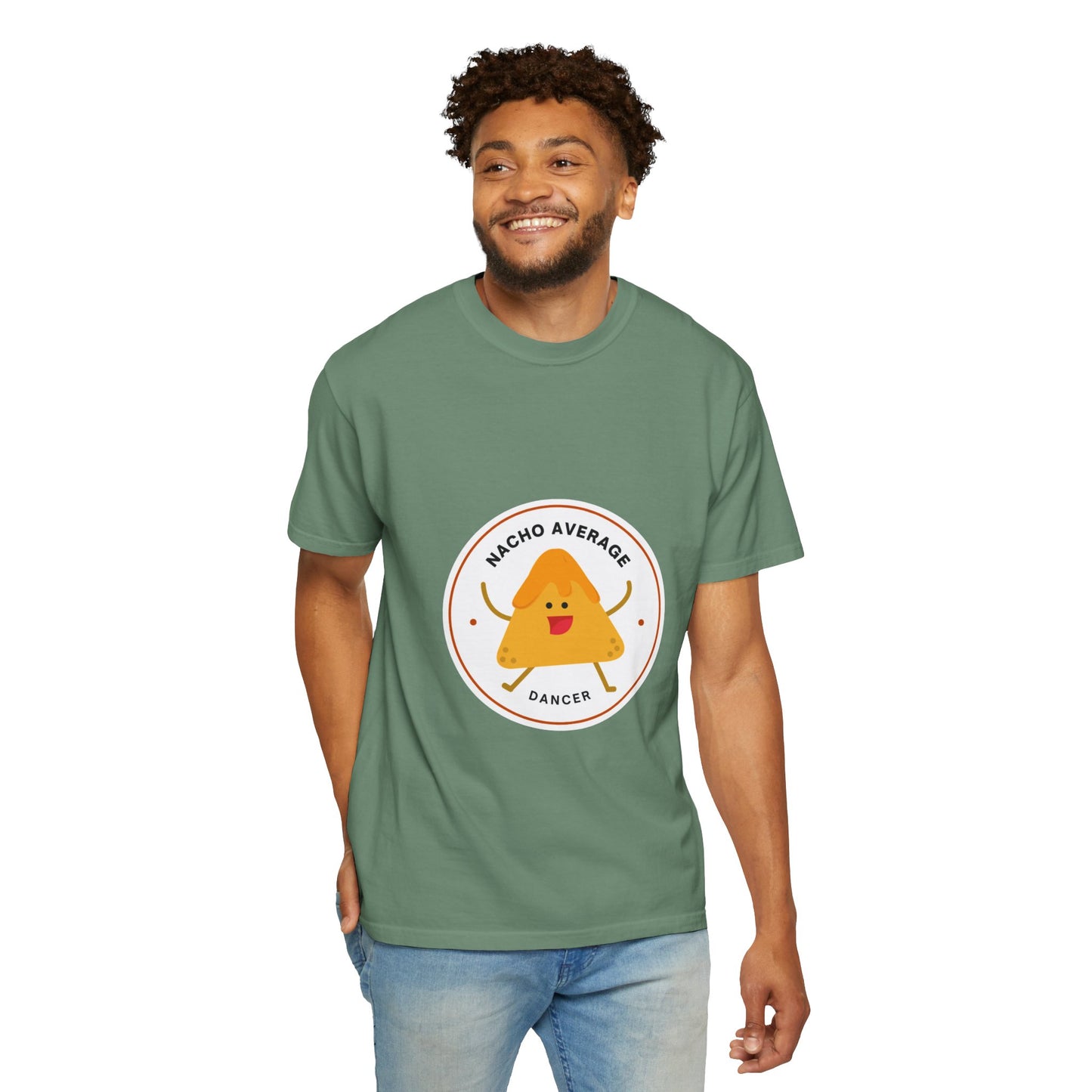 "Nacho Average Dancer" T-Shirt – Funny Dance Pun Unisex Garment-Dyed Tee with Cute Nacho Graphic 🌮💃