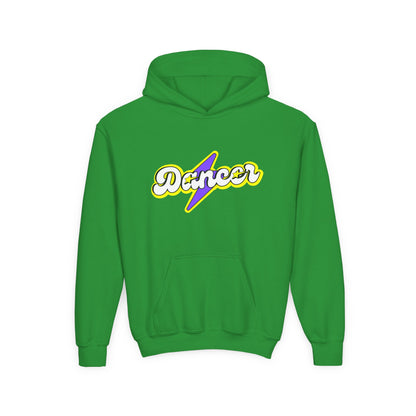 "Dancer" Youth Hooded Sweatshirt – Superhero-Inspired Dance Graphic Fleece Hoodie for Kids and Teens