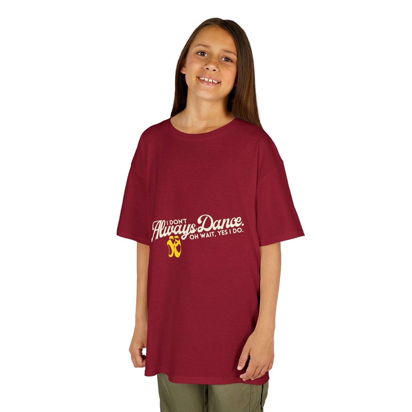 "I Don’t Always Dance.Oh Wait, Yes I Do." Youth Short Sleeve Tee – Bold Text Graphic Dance Shirt for Kids and Young Performers