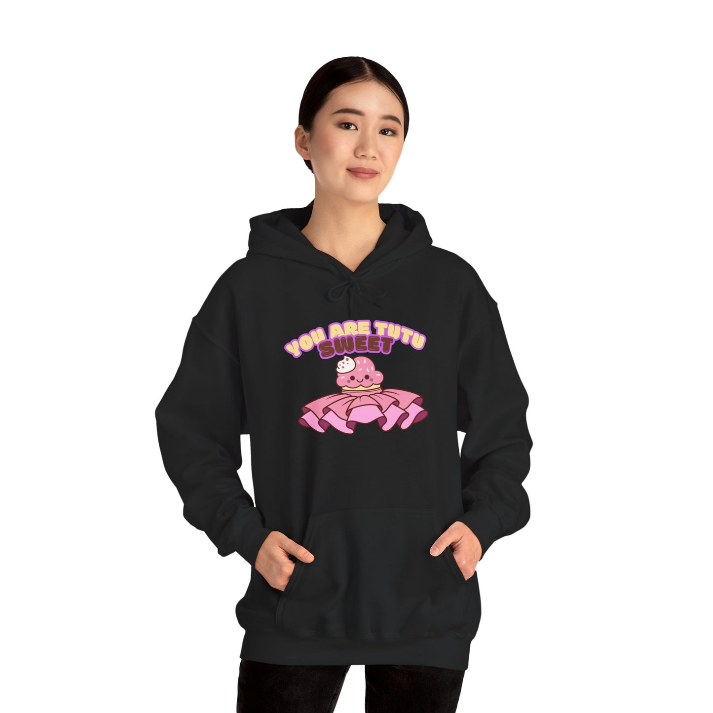 "You Are Tutu Sweet" Unisex Heavy Blend Hooded Sweatshirt – Kawaii Cupcake in Tutu Dance Graphic Hoodie for Adults and Teens