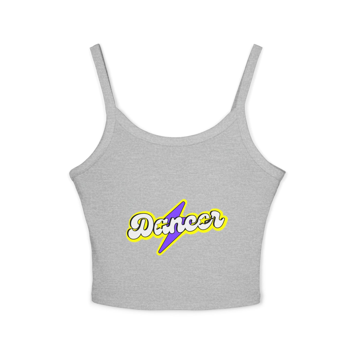 "Dancer" Women’s Spaghetti Strap Tank Top – Superhero-Inspired Dancer Graphic | Empowering Dance Apparel for Strong & Stylish Performers