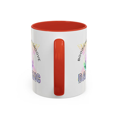 "Boogie, Hustle, Groove - Dancing" Disco Accent Coffee Mug – Fun Retro Dance Gift for Coffee Lovers