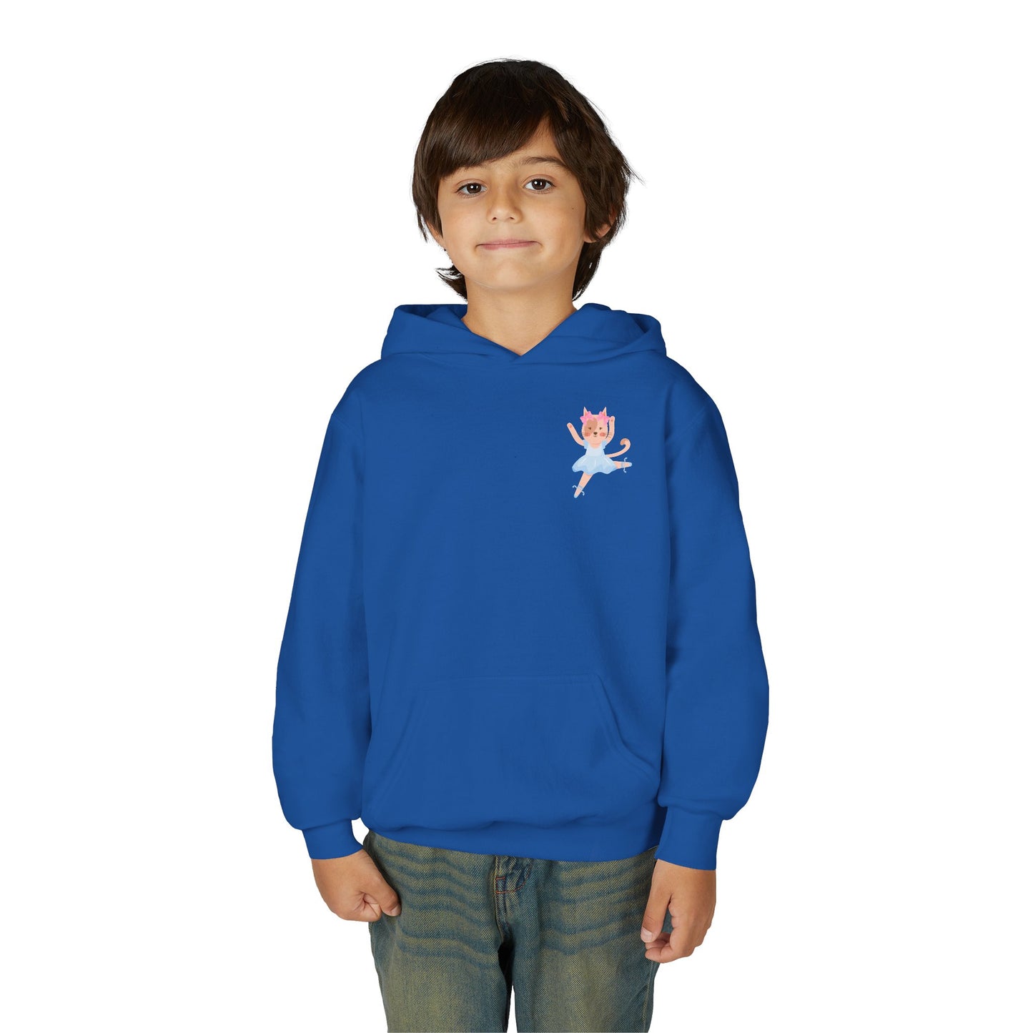 “Every Meow & Then I Dance” Adorable Dancing Cat Graphic | Cute Cat Dance Hoodie for Kids & Young Ballet Enthusiasts - Unisex Youth Hoodie
