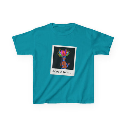 "Shake It Like a..." Youth Short Sleeve Tee – Carnival-Inspired Samba Dancer Graphic Dance Shirt for Kids