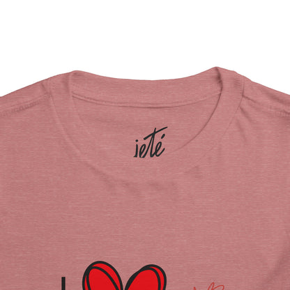 "I Love Dance" Toddler Short Sleeve Tee – Hand-Drawn Heart & Note Graphic Dance Lover T-Shirt