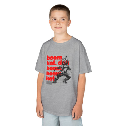 “Boom Kat Youth Short Sleeve Dance T-Shirt – Bold Streetwear-Inspired Graphic Tee for Kids
