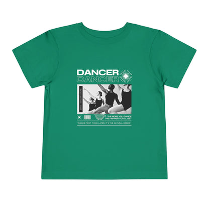 “Dancer" Toddler Short Sleeve T-Shirt – Streetwear-Inspired Ballet Barre Graphic Tee for Young Kids