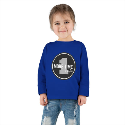 "One More Time Is a Lie" Toddler Dance T-Shirt – Bold Emblem Graphic Long Sleeve Tee for Kids