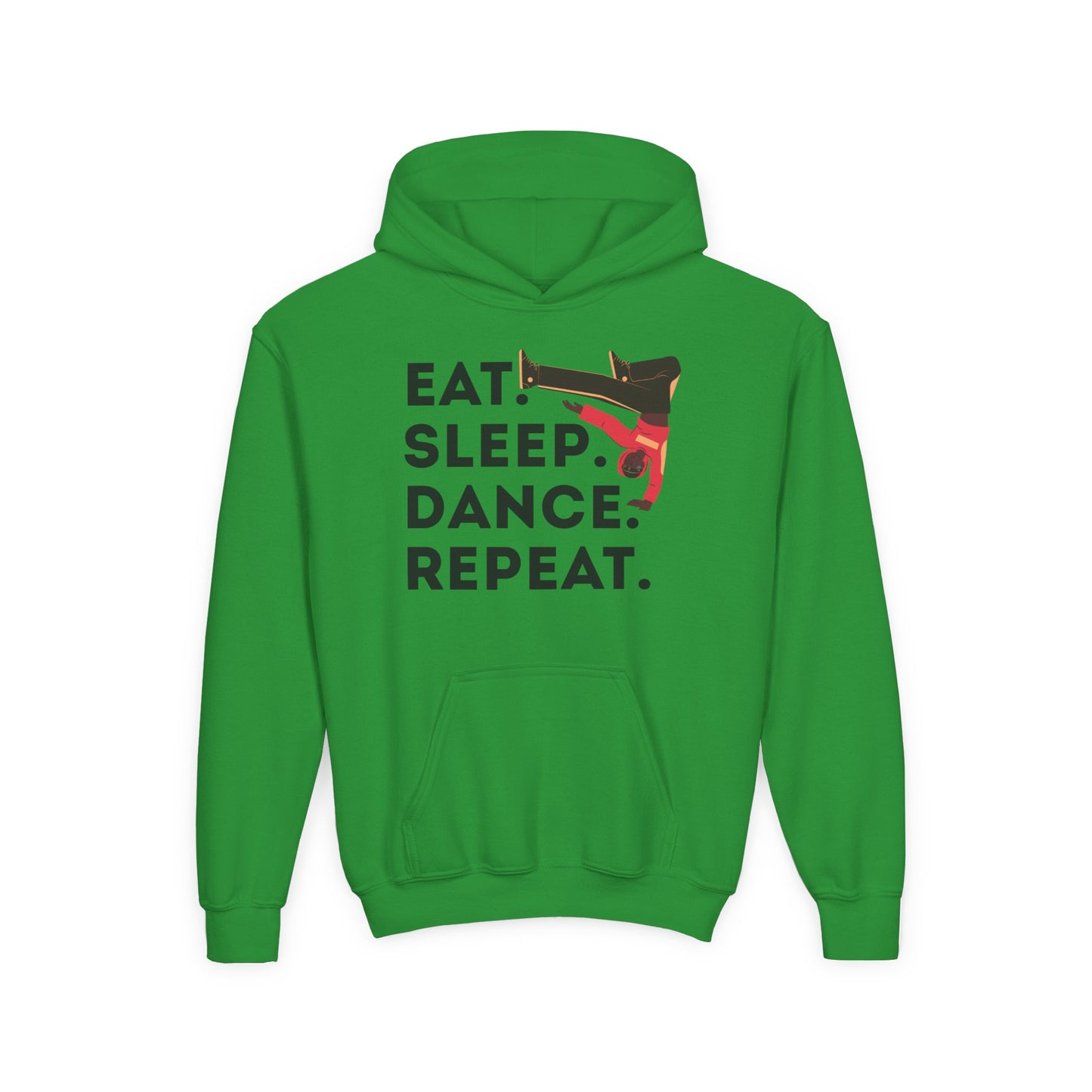 "Eat Sleep Dance Repeat" Youth Hoodie – Unisex B-Boy Dance Sweatshirt for Kids