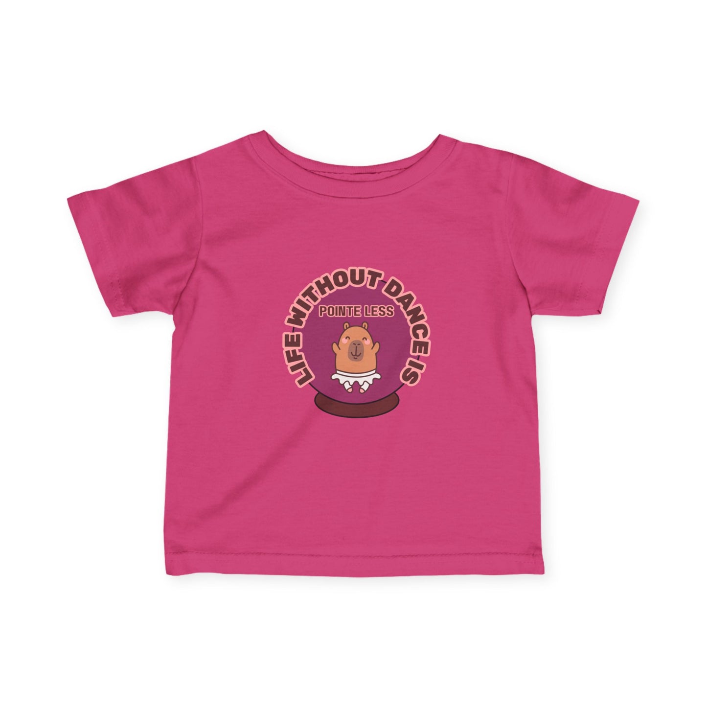 "Life Without Dance is Pointeless" Infant Fine Jersey Tee – Cute Dancing Capybara Baby Dance T-Shirt for Animal-Loving Tiny Movers