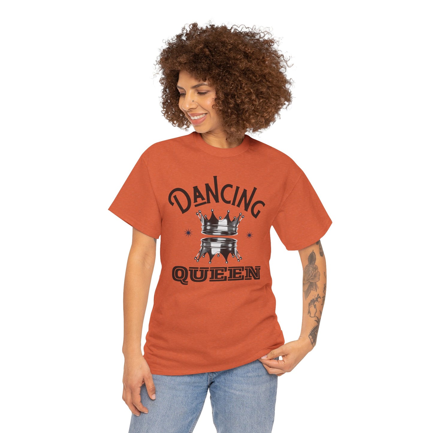 “Dancing Queen" Unisex Heavy Cotton T-Shirt with Crown Graphic – Dance-Inspired Graphic Tee for Adults & Kids