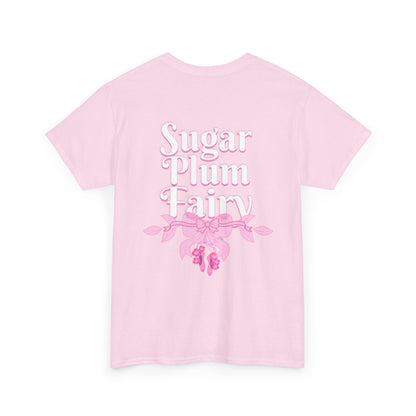 “Sugar Plum Fairy” Back Print ADULT T-shirt + “Nutcracker 2025” Front – Unisex Heavy Cotton Tee | Ballet Holiday Dance Apparel