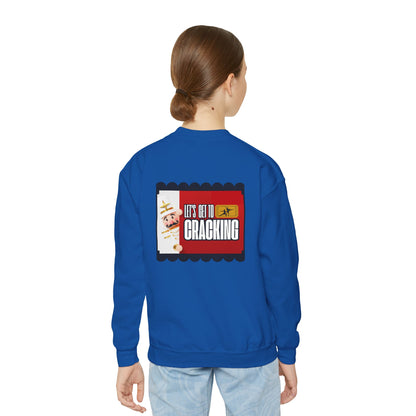 “Let’s Get to Cracking” Back Print YOUTH Sweatshirt + Nutcracker 2025 Front – Youth Crewneck | Ballet Holiday Dance Sweatshirt