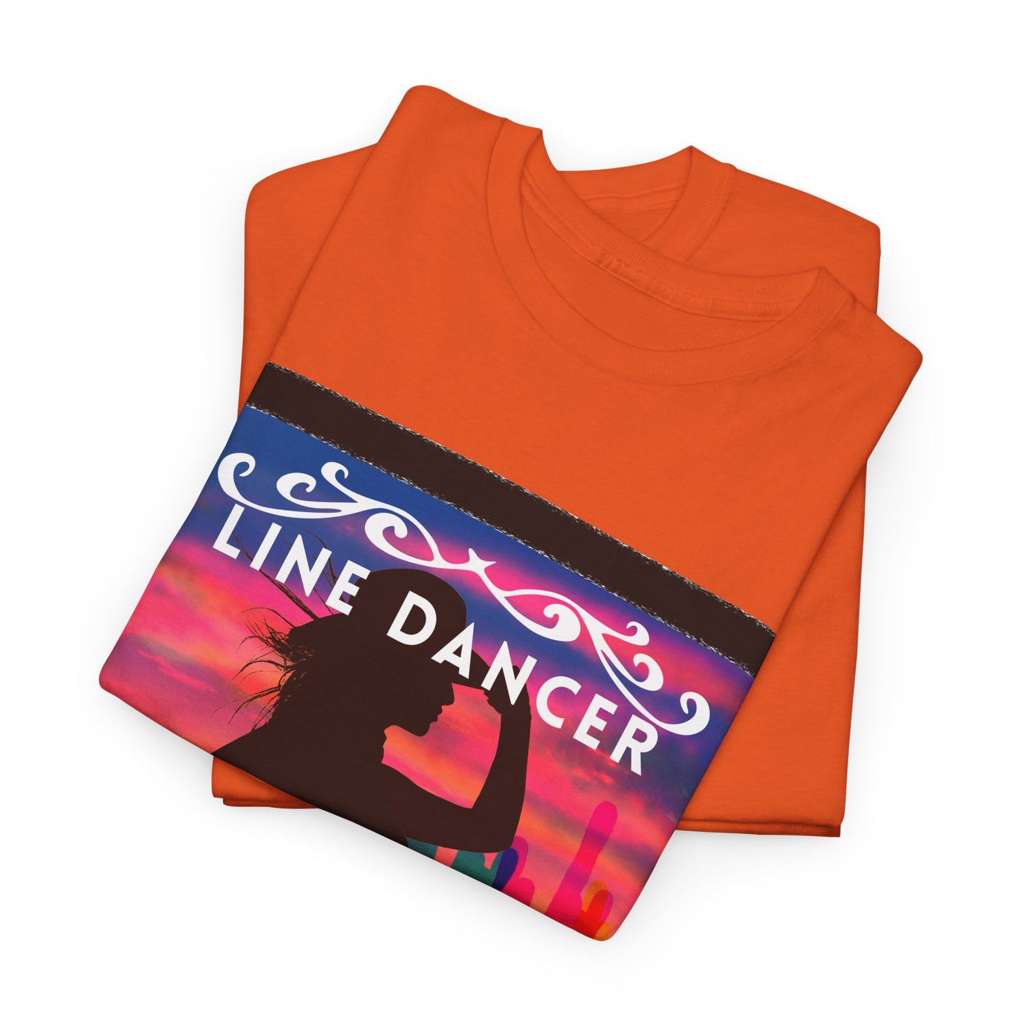 "Line Dancer" Unisex Heavy Cotton T-Shirt – Western Country Dance Graphic Tee – 'Get Your Boots in Line' Cowboy-Inspired Shirt