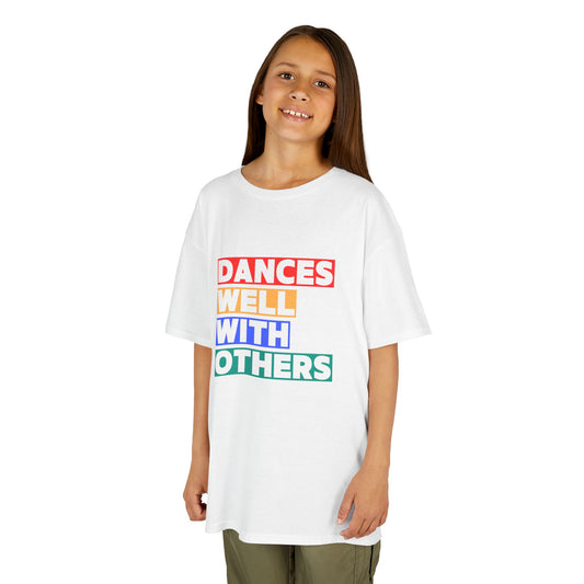 "Dances Well With Others" Kids Heavy Cotton™ Tee – Dance-Inspired Graphic Tee for Kids